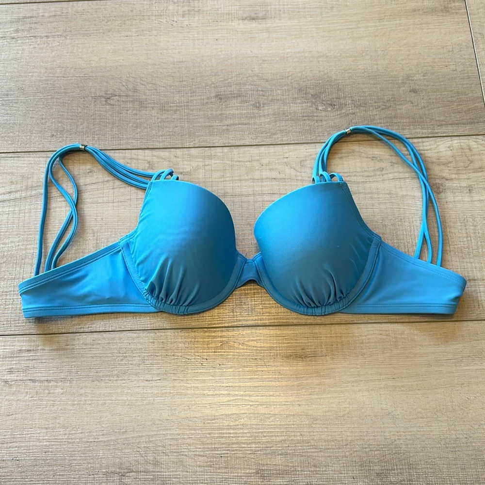 Blue aerie wired bikini bathing suit top, size 36C